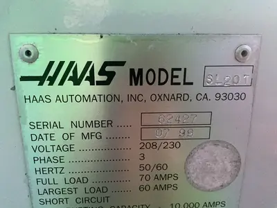 Used 1999 HAAS AUTOMATION SL20 CNC Lathes Ohio US | HGR 24 #1704909