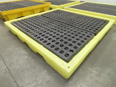 Enpac 5116-YE Spill Containment 4 Drum Platform 53x53" 6000lbs 40 Gal Lot of 4