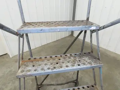 Cotterman 933701 Rolling Ladder 5 Step 10" Work Platform 50" Top Step 450lbs