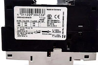 USED SIEMENS 3RV1421-0HA10 CIRCUIT BREAKER 3RV14210HA10