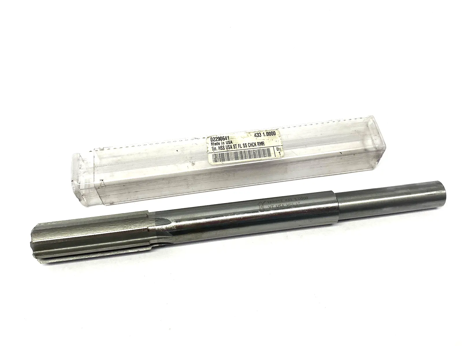 USED YANKEE REAMER STRAIGHT FLUTE CHUCKING REAMER 1" DIAMETER HSS