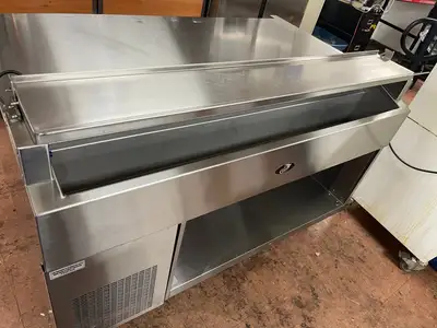 Used Randell Used Randell 60" Stainless Equipment Stand with Refrigerated Cold Rail and Heated Shelf 120V Food Prep Tables Illinois US | Falcon Restaurant Supply #1375915