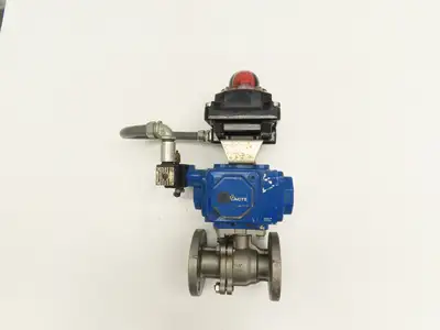 Flowserve 1-1/2" Stainless Ball Valve Compact II Pneumatic Actuator C30 SR-2C
