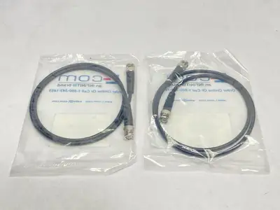 USED L-COM RG58C COAXIAL CABLE BNC MALE / MALE 3.0 FT LOT OF 2