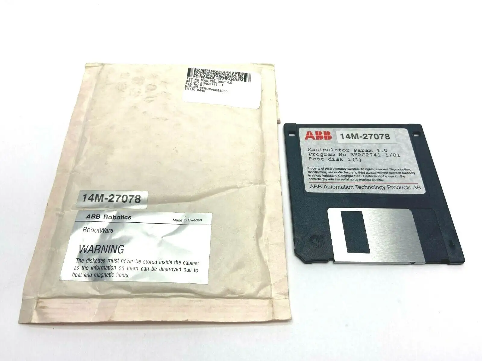 14M-27078 | ABB  3HAC2741-1 Manipulator Param 4.0 Boot Disk Floppy - Used