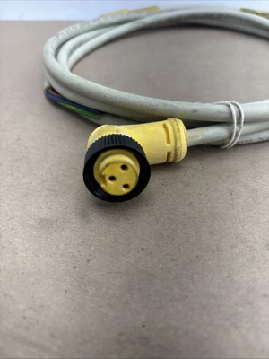 Brad Harrison Cordset: 7/8-16 Female Right Angle x Bare Wire, 3 Pins,PVC Coating