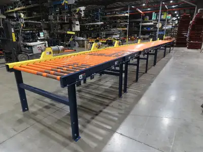 55"x 48' 4" Chain Drive Live Roller Conveyor 48"BF 1.9" Urethane Roller 460V 3PH