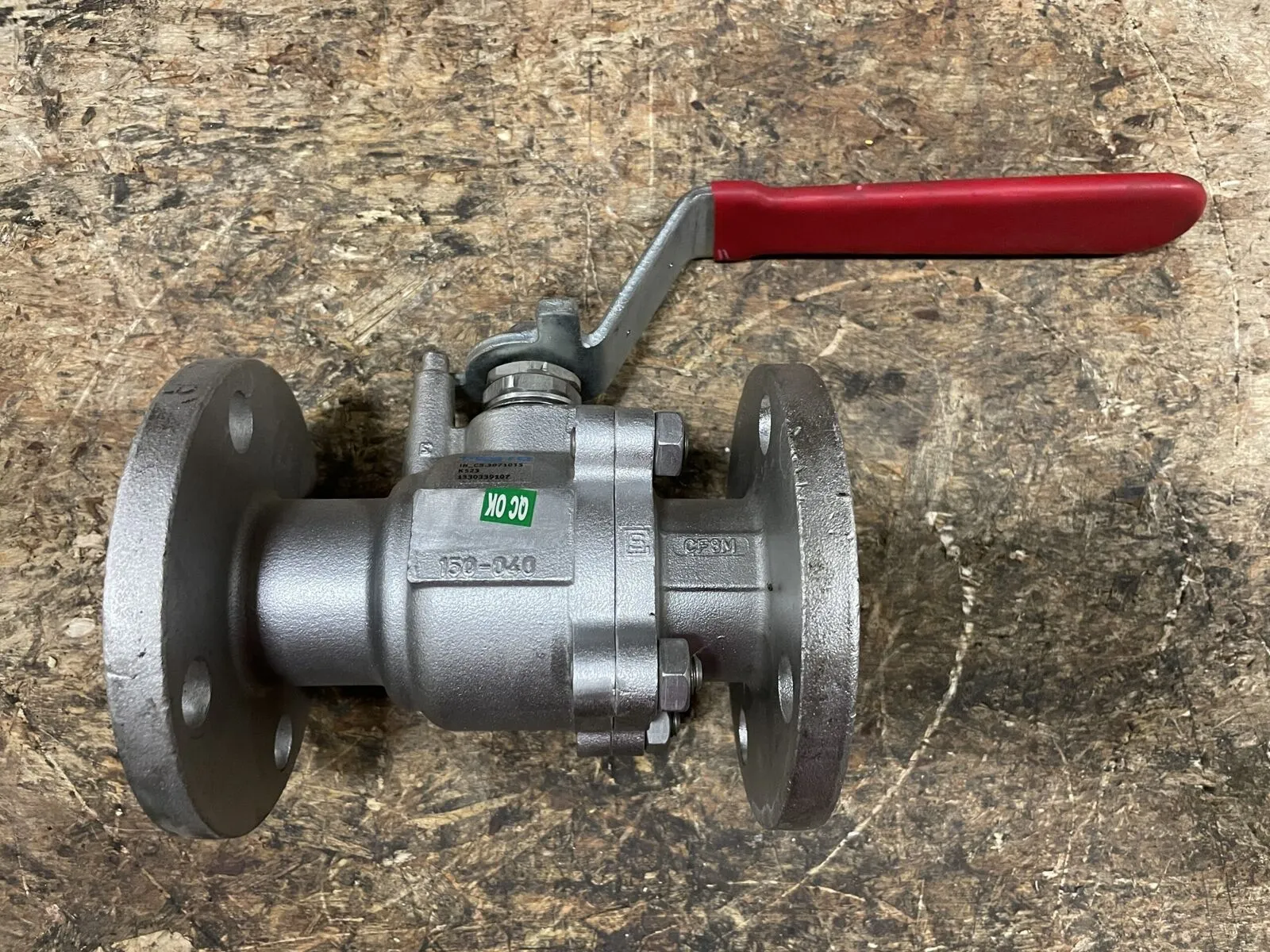 Festo 1-1/2” 316 Stainless Steel Flanged Manual Ball Valve