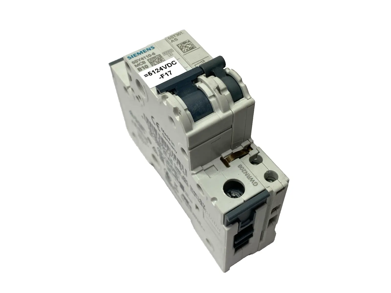 USED SIEMENS CIRCUIT BREAKER 1P 10A W/ 5ST3010 AUXILIARY SWITCH