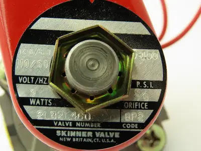 Lancer 2LB2L460 2-Way Skinner Solenoid Valve .5"NPT N.C. 0-100psi 120v Stainless