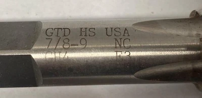 New HSS High Speed Steel Tap GH4 HS GTD 7/8-9 NC USA