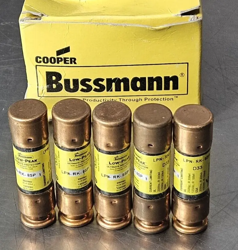 Bussmann LPN-RK-8SP Ultimate Protector fuse 250VAC 125 VDC box w/5 (BIN434)