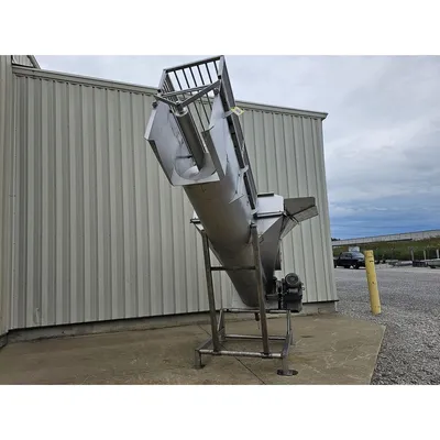 Used FPEC 24" dia. X 12.5' L Incline Sanitary Food Grade Screw Auger Conveyor