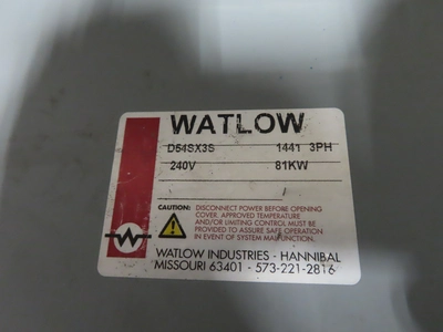 New, 81 kW Watlow Electric Duct Heater