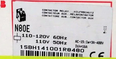 NEW ABB N80E CONTACTOR RELAY