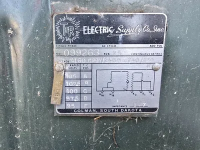 25 KVA Single Phase T&R Pad Mount Transformer 4160 GRDY 2400 to 240 120 IMP 1.7