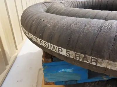 Jason 4470 Dry Bulk Material Suction Hose 5" ID x 24' Gum Rubber 75 PSI