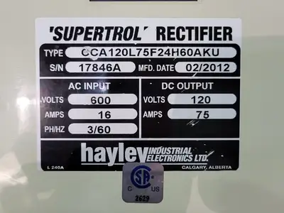 Supertrol Rectifier CCA120L75F24H60AKU w/ Magne-Sync Inverter TBI-120/120-5