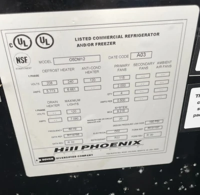 130-0174 Hill Phoenix O5DM12 12’ Remote Multi Deck Dairy Cooler