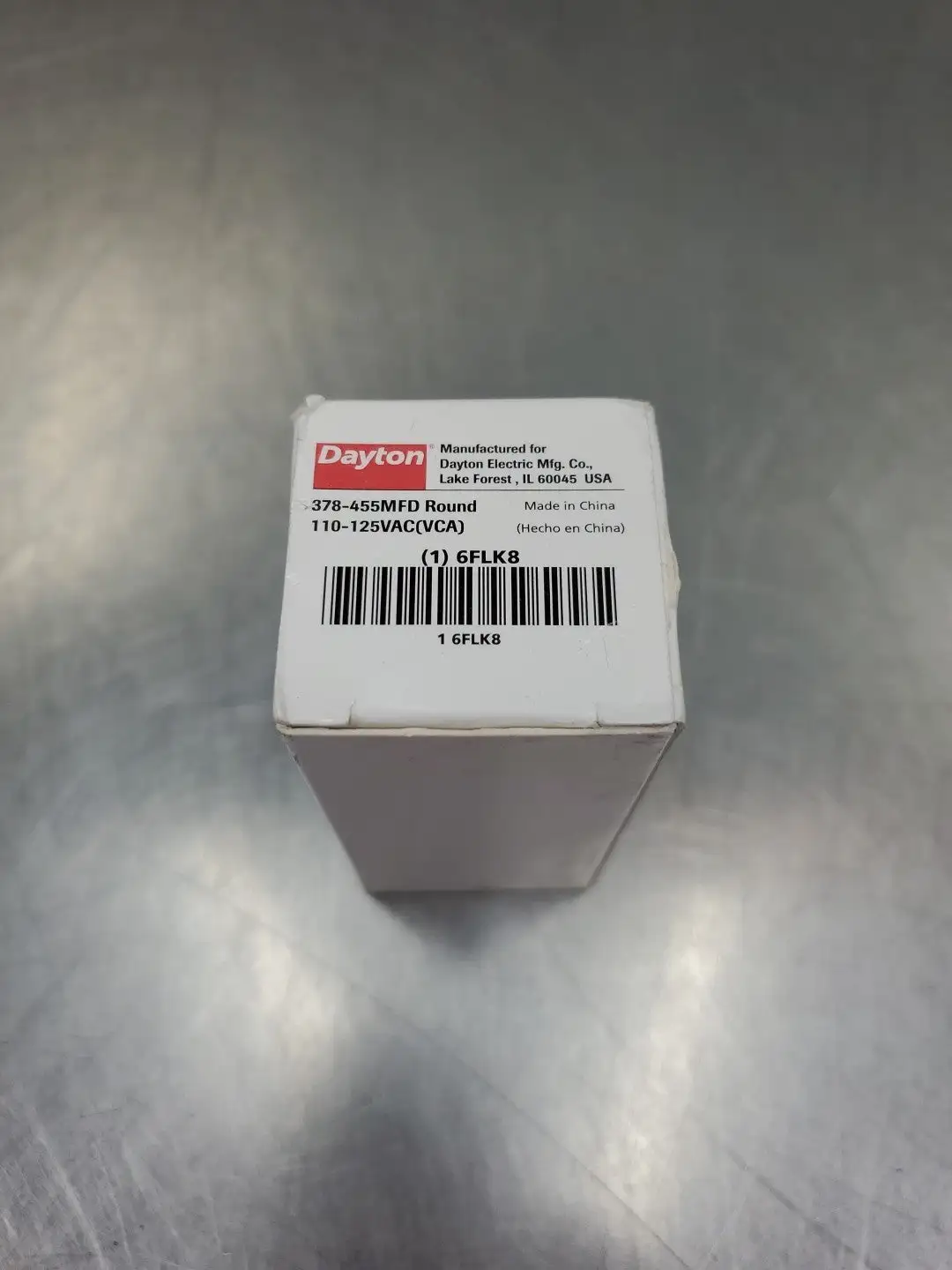 Dayton 378-455MFD Round Motor Start Capacitor, 110-125VAC. 4E-39