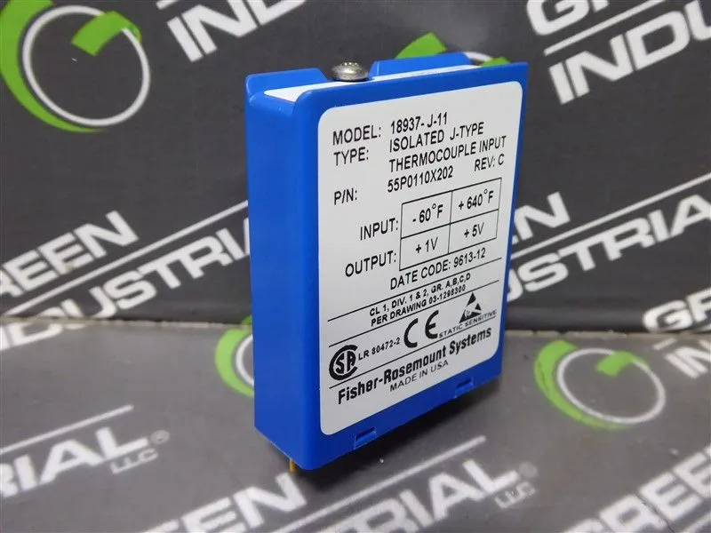 Fisher Rosemount 18937-J-11 Thermocouple Input Relay 55P0110X202 Rev. C Used