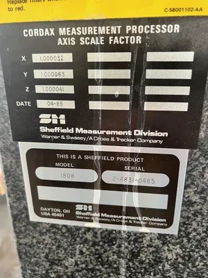 SHEFFIELD BENDIX CORDAX 1808 Coordinate Measuring Machines (Equipt) | Westbrook Engineering (10)