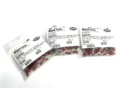 New | in-Stock Altech Insulated Crimp Terminal 16AWG/1.5sqmm 100-PACK, LOT OF 3 Electrical Fittings Michigan US | Maverick Industrial Sales #1390886