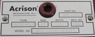 NEW ACRISON 207-1434 GEAR REDUCER 15:1 SIZE 32 ICHSHOF M3214D1H15CB011 2071434