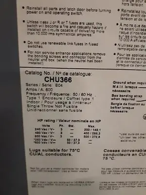 600V Electrical Disconnects & Switches