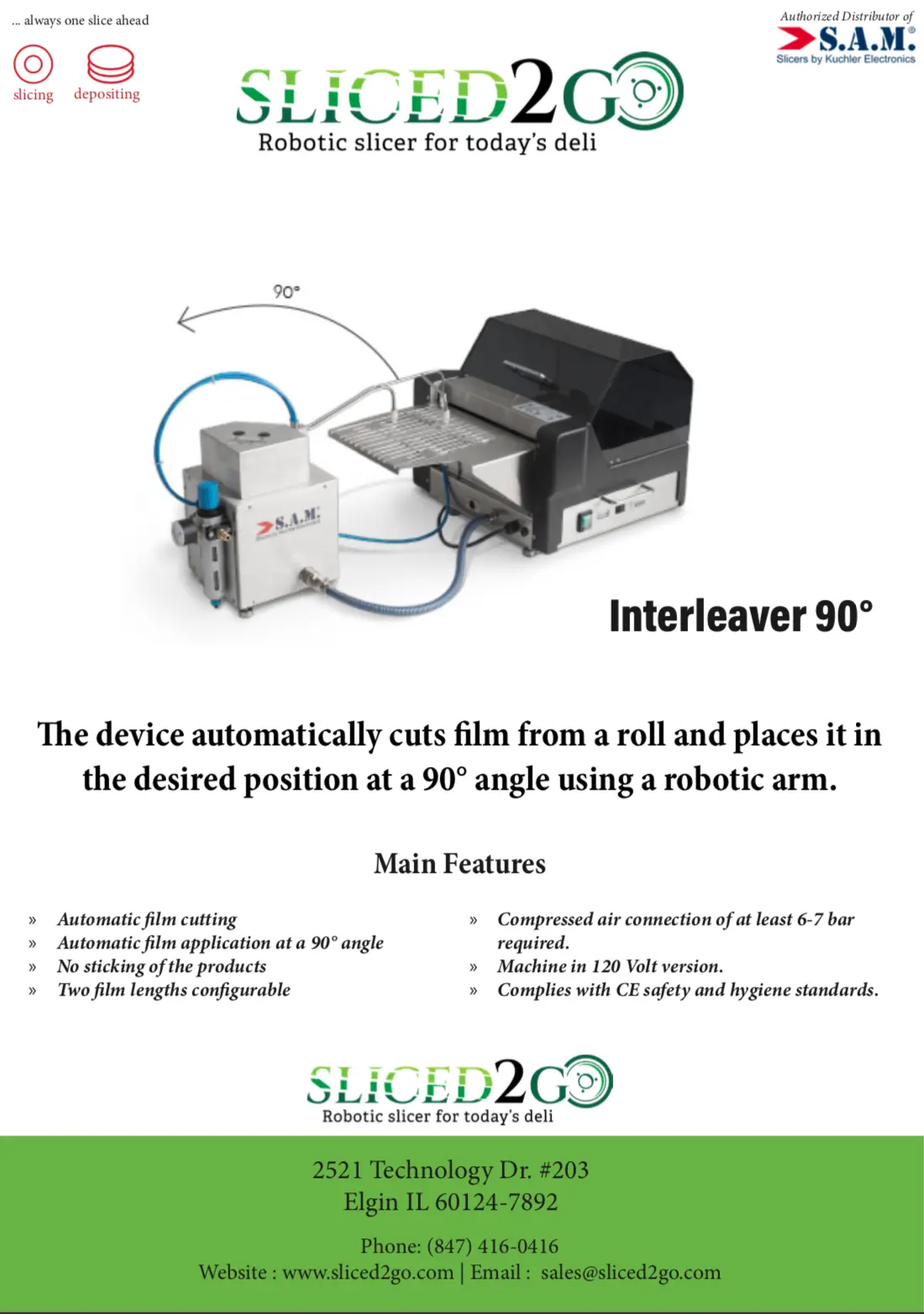 S.A.M. Interleaver 90 ° Automatic Film Cutter