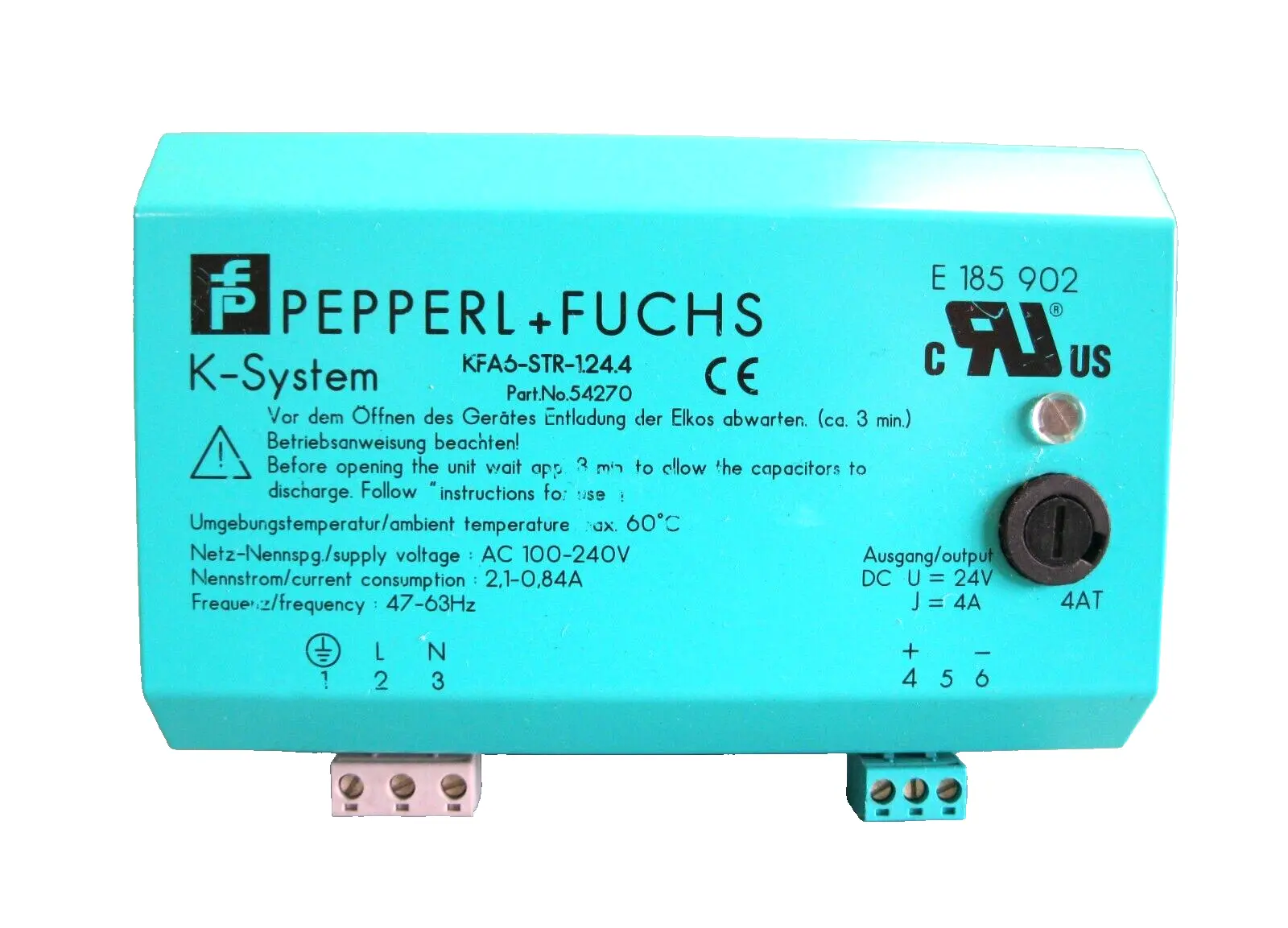 Pepperl+Fuchs K-System KFA6-STR-124.4 Power Supply F3