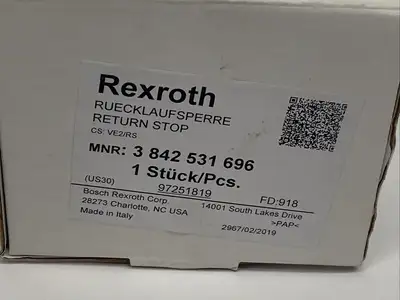 3 842 531 696 | Bosch Rexroth 3842531696 Return Stop VE2/RS - New Other