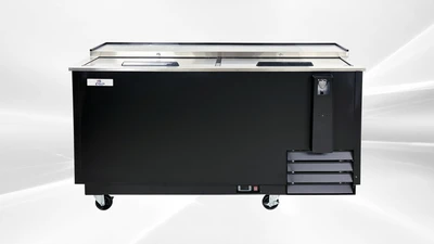 171-0242 Black 65" Horizontal Self Contained Beer Bottle Cooler