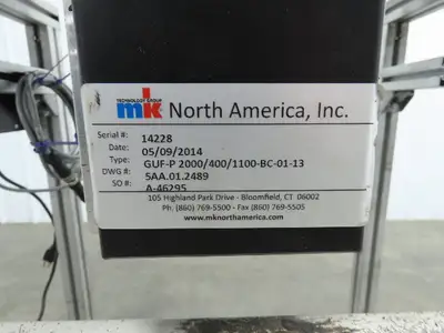 MK North America GUF-P 2000 Belt Conveyor 400x 1100mm 115V Variable Speed 41-46H