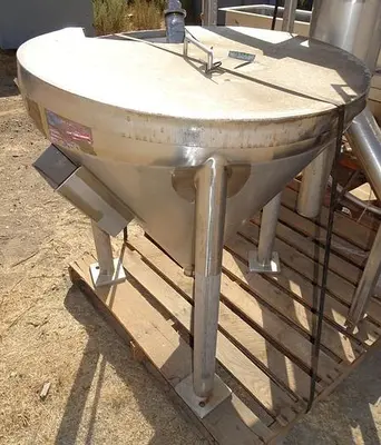 Hopper, 3.5 CF, S/st, Precision Stainless, Cone Bottom, #S742483
