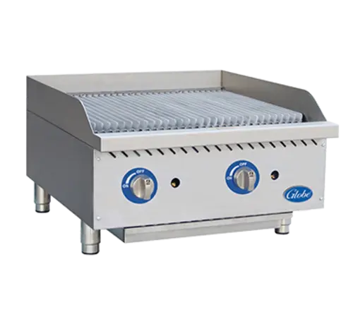 Globe GCB24G-SR 24" Countertop Gas Charbroiler w/ Cast-Iron Grates, Radiant