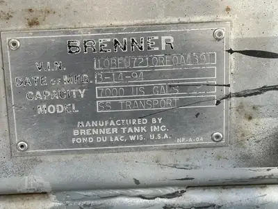 Used 1994 BRENNER _UNKNOWN_ Tanker Trailers Indiana US | Lakeshore Equipment Sales #1546612
