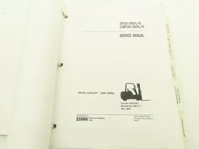 Clark C15-35 D/L/G, C15-32C L/G Gas Forklift Service Manual SM-709 Tier IV