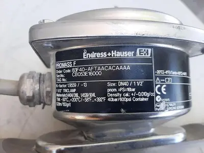 Meter, Flow, Endress Hauser, Promass F, 1-1/2", 316 S/st, D #S743321