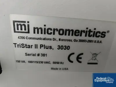USED Micromeritics Micromeritics Tristar II Plus surface area and porosity analyzer, Model 3030