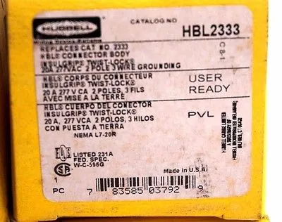 4 NEW HUBBELL HBL2333 CONNECTOR BODY