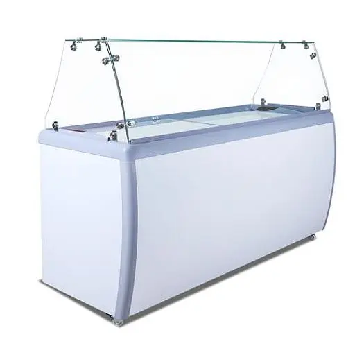 60-inch Ice Cream Dipping Freezer with Flat Sneeze Guard