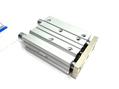 USED SMC COMPACT PNEUMATIC GUIDE CYLINDER 25MM BORE 75MM STROKE