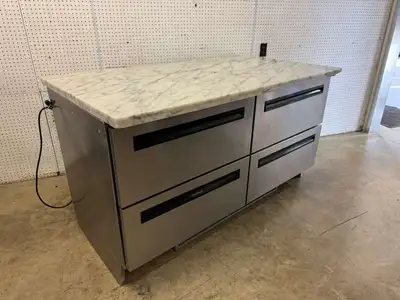 Used Delfield Used Delfield UCD4064N 4 - drawer Worktop Refrigerator With Marble Top 115V Worktop Refrigerators Illinois US | Falcon Restaurant Supply #1373796