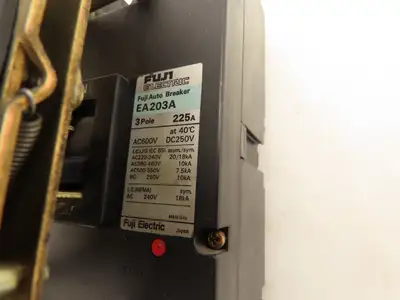 Fuji Electric EA203A Circuit Breaker Rotary Disconnect Switch 225A 600V 3 Pole