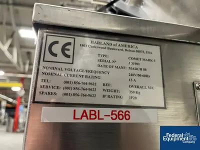 USED HARLAND OF AMERICA Harland Top Labeler, Model Comet Mark 5