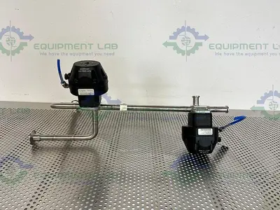 USED 2 ITT PURE-FLO A208 DIAPHRAGM VALVES 90PSI W/ 3/4" AND 1" SANITARY FITTINGS