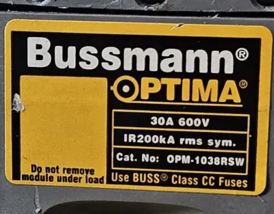 Bussmann Optima OPM-1038RSW Manual Motor Controller (BIN542)