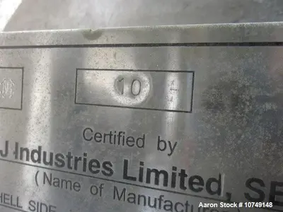Used – Praj Industries 1185 sq. ft. Horizontal Shell & Tube Heat Exchanger – 304L SS Shell, NB Code