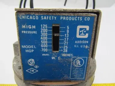 Chicago Safety Products HGP Gas Reset Pressure switch
